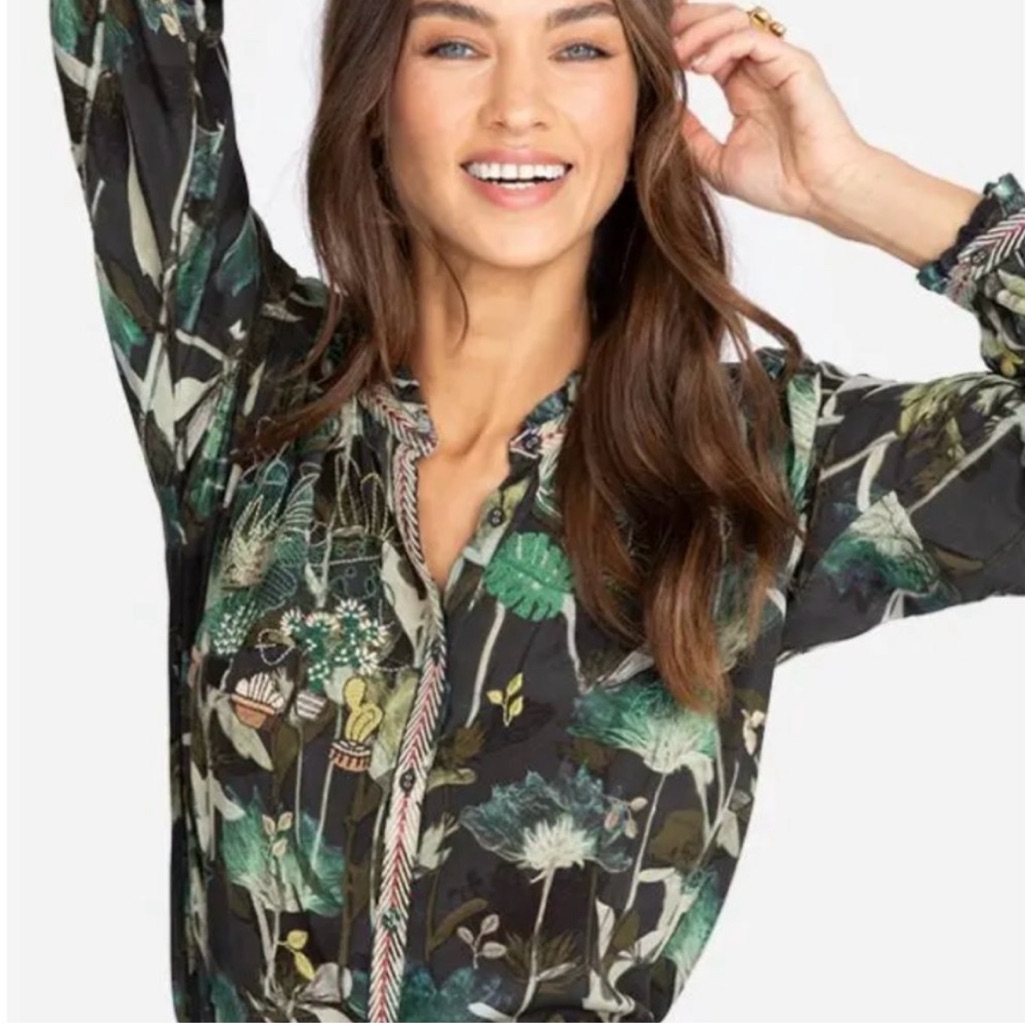 Nwt Johnny Was Biya Cactus Blouse - Size S